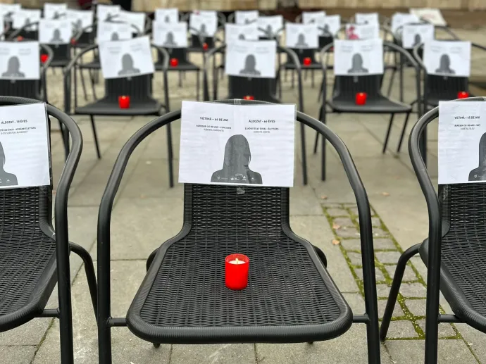 A Nők Elleni Erőszak Megszüntetésének világnapja Csíkszeredában – Fotó: Sógor Enikő Facebook-oldala