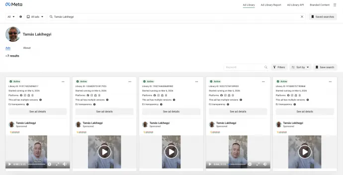 Forrás: Meta Hirdetéstár