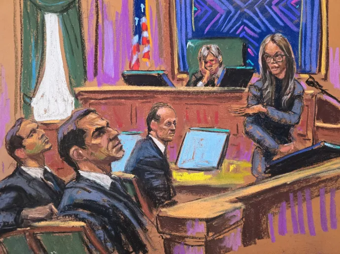 Bírósági rajzoló illusztrációja a tárgyalásról – Fotó: Jane Rosenberg / Reuters