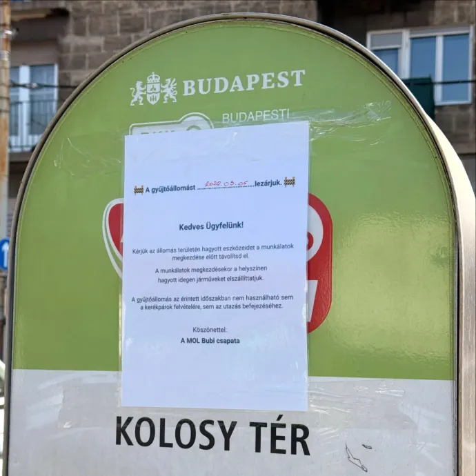 Tájékoztató egy Bubi-állomáson – Fotó: Vitézy Dávid / Facebook