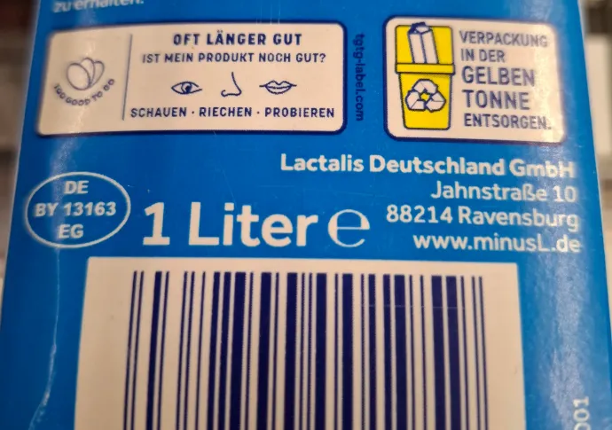 Magyarországi boltban vásárolt német tej 2026. március 11-én – Fotó: G7