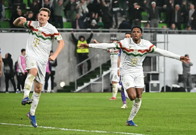 Lenny Joseph ünnepli a gólját – Fotó: Kisbenedek Attila / AFP