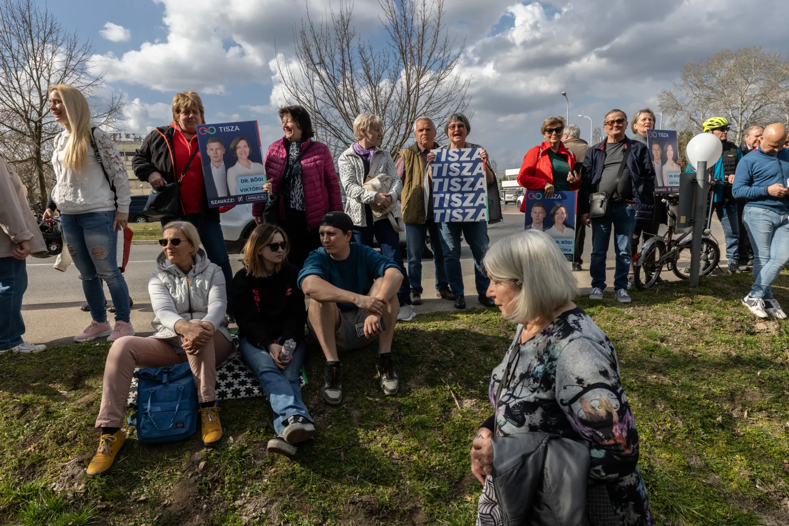 Tisza szimpatizánsok Velencén – Fotó: Bődey János