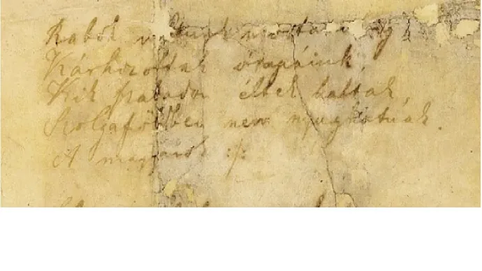 A Nemzeti dal vonatkozó versszaka kéziratban – Forrás: Wikipédia