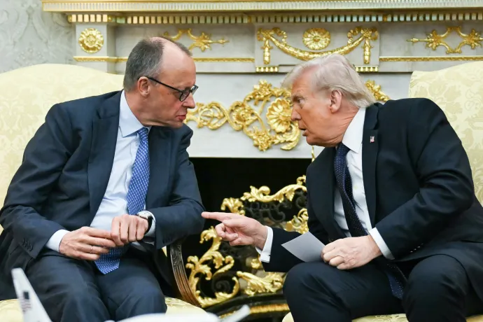 Merz és Trump a március eleji találkozón az Ovális Irodában – Fotó: Andrew Caballero-Reynolds / AFP