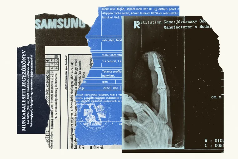 Ádám ujja végét levágta egy tálca a gödi Samsung-gyárban, a cég arra kérte, hogy otthoni balesetnek jelentse