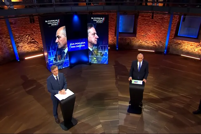 Robert Golob és Janez Janša tévévitája – Forrás: POP TV / Youtube