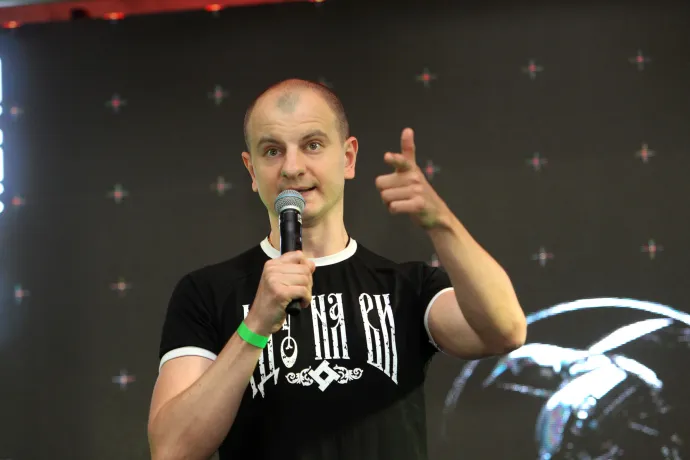 Jevhen Karasz a drónezred toborzó eseményén 2021-ben – Fotó: Future Publishing / Ukrinform / Getty Images