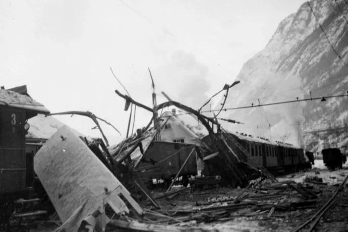 1943. november 16-án 140 amerikai bombázó rombolta le az erőművet – Fotó: Norsk Industriarbeidermuseum