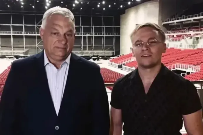Viktor Orbán and Bence Partos at the Papp László Sports Arena in a video posted on the Prime Minister's Facebook page – Source: Viktor Orbán / Facebook