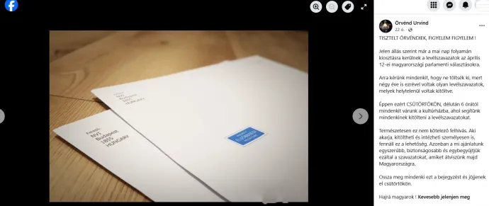 Fotó: Képernyőmentés / Örvénd Facebook-oldal