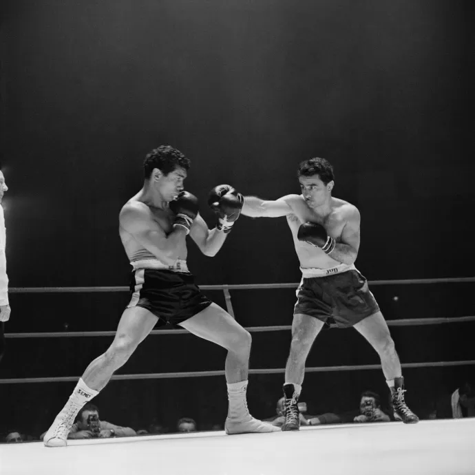 Papp László mérkőzése a francia Hippolyte Annexszel, Párizsban, 1962. november 20-án – Fotó: Keystone-France / Gamma-Rapho / Getty Images