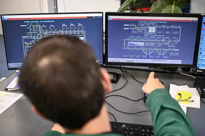 Szivattyúállomás műszerterme az Adria-kőolajvezeték fogadópontjánál, a Mol Nyrt. százhalombattai Dunai Finomítójában, 2022. május 24-én – Fotó: Szigetváry Zsolt / MTI