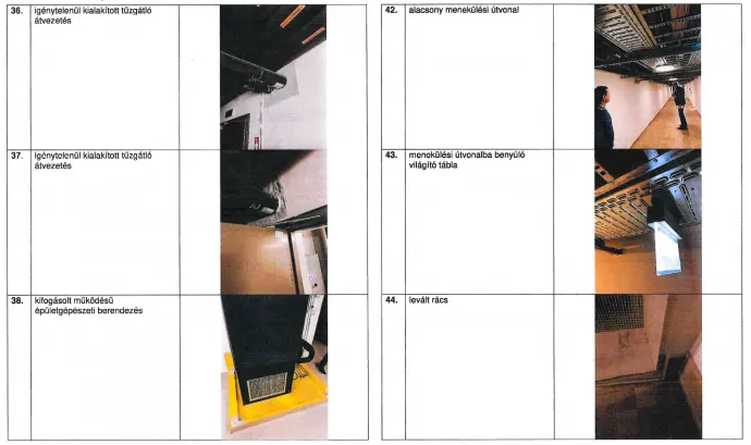 Részletek a fényképes hibalistából
