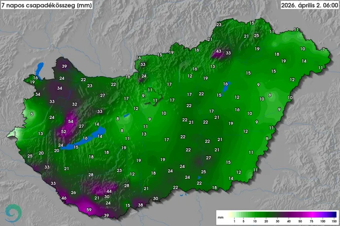 Mindenhova jutott csapadék, de közel sem annyi, amennyi kellett volna – Forrás: HungaroMet