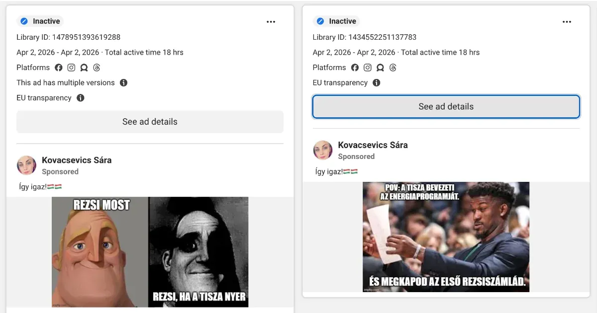 Újra elindultak a kamuprofilokról indított, fideszes üzeneteket sulykoló Facebook-hirdetések