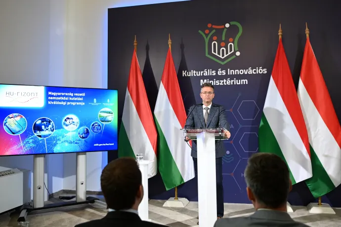 Hankó Balázs kultúráért és innovációért felelős miniszter a HU-rizont program sajtótájékoztatóján a Kulturális és Innovációs Minisztériumban 2026. március 24-én – Fotó: Kovács Attila / MTI