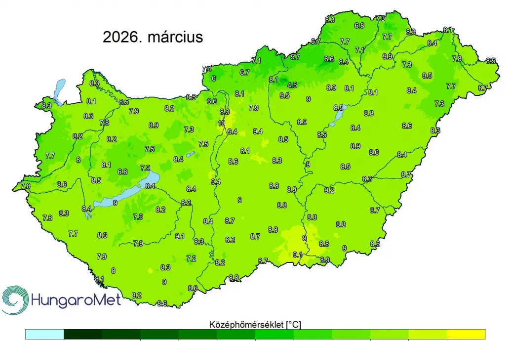 A nyolcadik legenyhébb volt az idei március 1901 óta