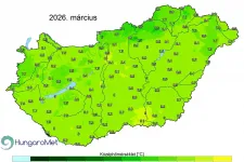 A nyolcadik legenyhébb volt az idei március 1901 óta