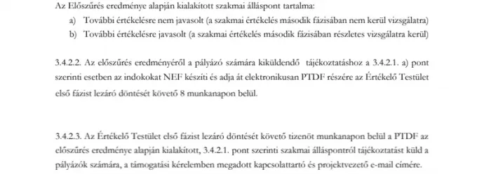 Részlet a 3/2025. számú NKFIH-elnöki utasításból