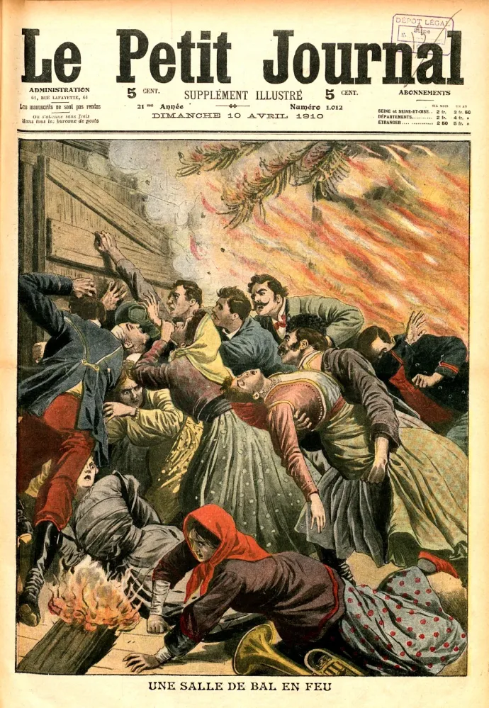 Az ököritói tűz a Le Petit Journal 1910. április 10-i címlapján – Forrás: Gallica Digital Library / Wikipedia
