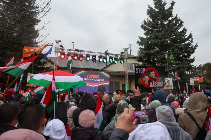 Orbán Viktor az országjárása péceli állomásán 2026. március 28-án – Fotó: Melegh Noémi Napsugár / Telex