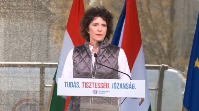 Dobrev Klára a DK kampányzáró eseményén – Fotó: Dobrev Klára / Facebook