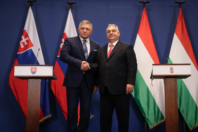 Robert Fico és Orbán Viktor 2024 januárjában – Fotó: Huszti István / Telex