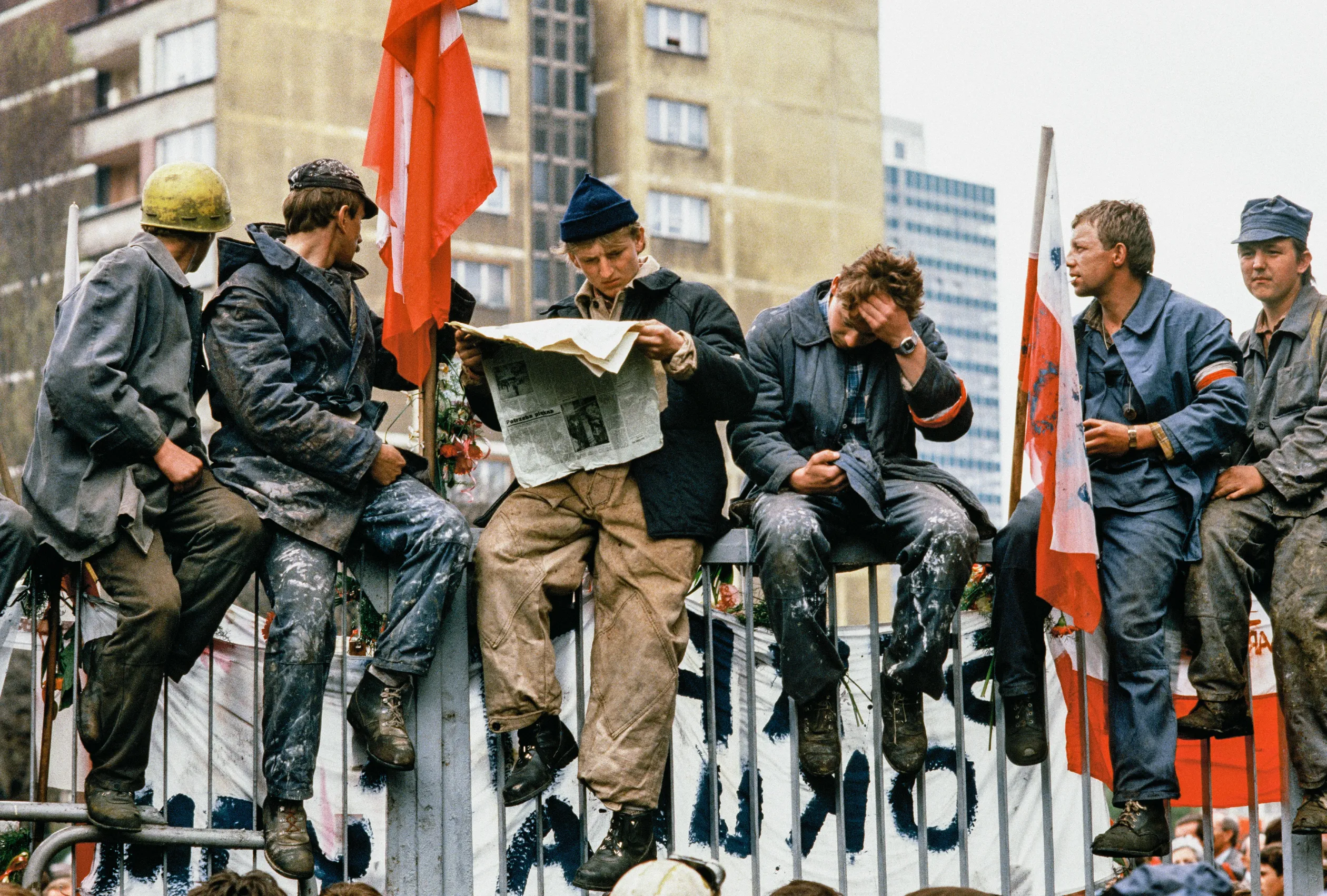 Gdańsk, sztrájk a Lenin Hajógyárban, 1988. május 2–10. között – Fotó: Chris Niedenthal