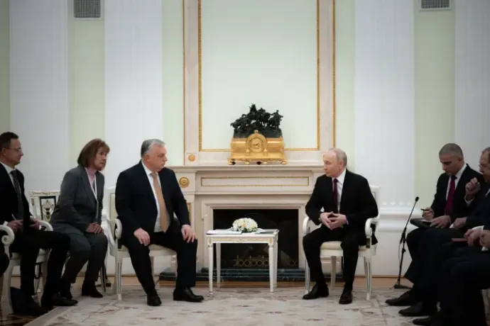Viktor Orbán and Vladimir Putin meeting at the Kremlin in Moscow on November 28, 2025 – Photo: Zoltán Fischer / Prime Minister’s Office Communications Department / MTI