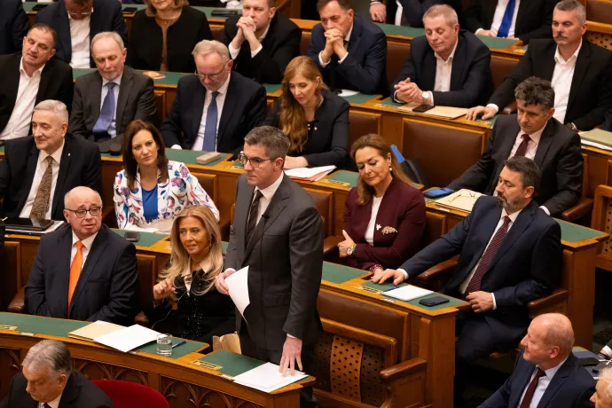 Kocsis Máté, a Fidesz frakcióvezetője felszólal az Országgyűlés tavaszi ülésszakának első plenáris ülésén 2026. február 23-án – Fotó: Hevesi-Szabó Lujza / Telex