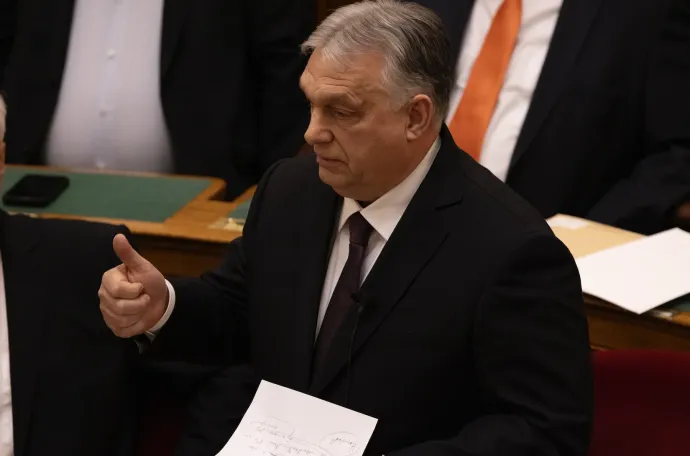 Orbán Viktor 2026-ban a Parlamentben – Fotó: Hevesi-Szabó Lujza / Telex