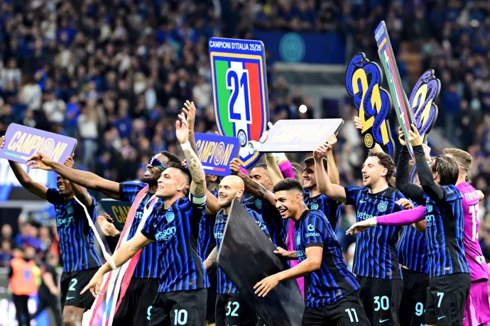 Már behozhatatlan az Inter előnye, 21-edszer nyerték meg az olasz futballbajnokságot