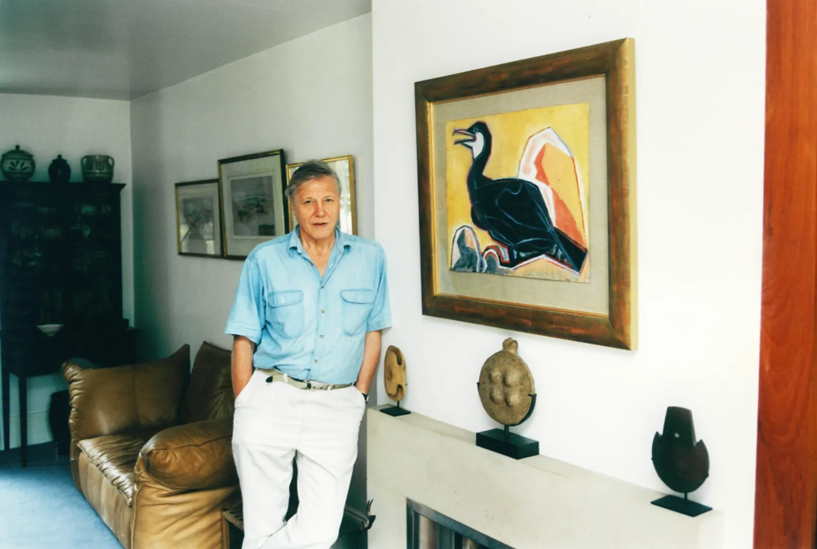 David Attenborough otthonában 1995. augusztus 25-én – Fotó: Douglas Morrison / Mirrorpix / Getty Images