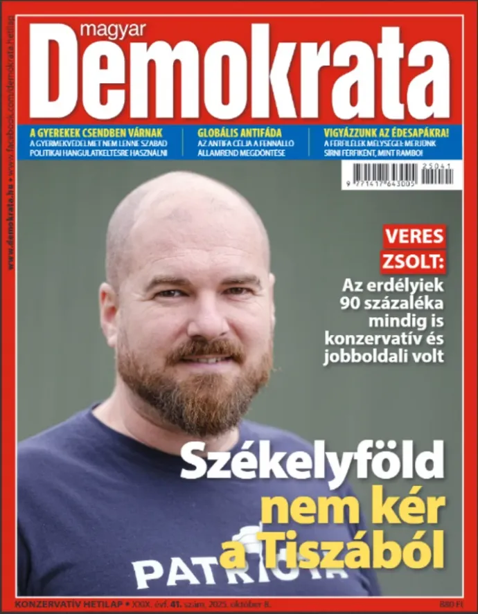 A Demokrata címlapján Veres Zsolt, a patrióta – Forrás: Demokrata archívum 