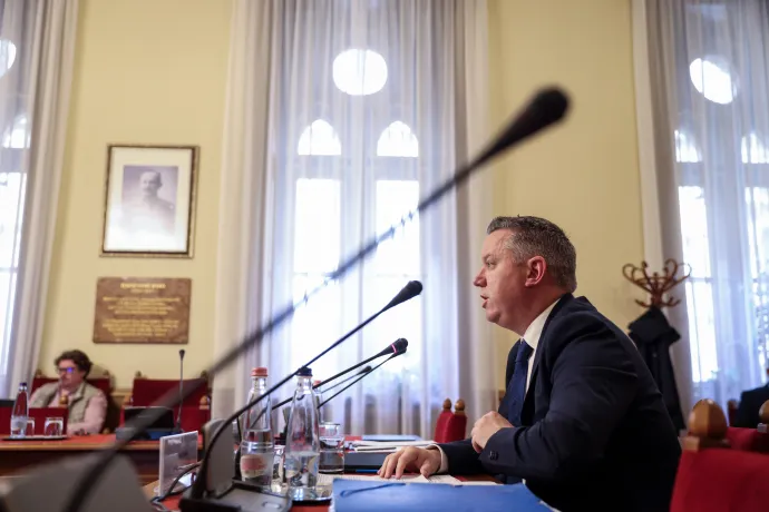 Pósfai Gábor a Honvédelmi és Rendészeti Bizottság meghallgatásán – Fotó: Melegh Noémi Napsugár / Telex
