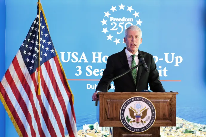 Chris Wright amerikai energiaügyi miniszter Dubrovnikban 2026. április 29-én – Fotó: Antonio Bronic / Reuters