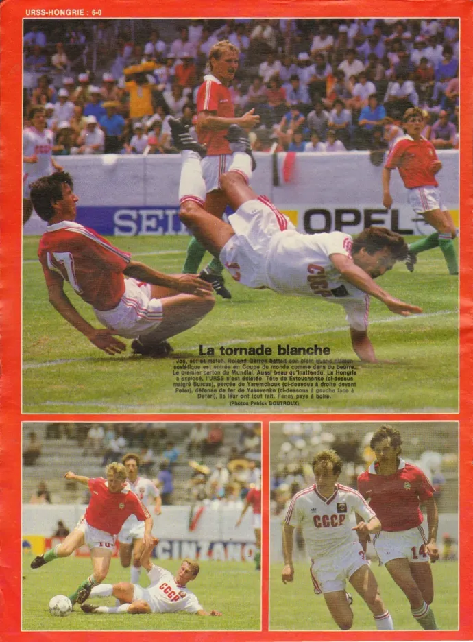 „A fehér tornádó” – írta a France Football a magyar–szovjet meccsről – Forrás: Fábián Titusz gyűjteménye