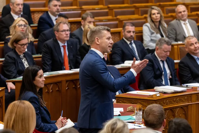 Magyar Péter a május 26-i ülésnapon – Fotó: Bődey János / Telex