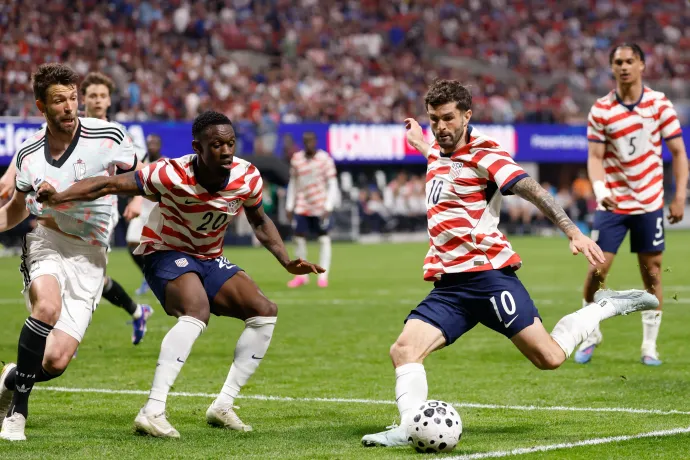 Pulisic a Belgium elleni barátságos meccsen az Atlanta Stadionban 2026. március 28-án – Fotó: Johnnie Izquierdo / USSF / Getty Images