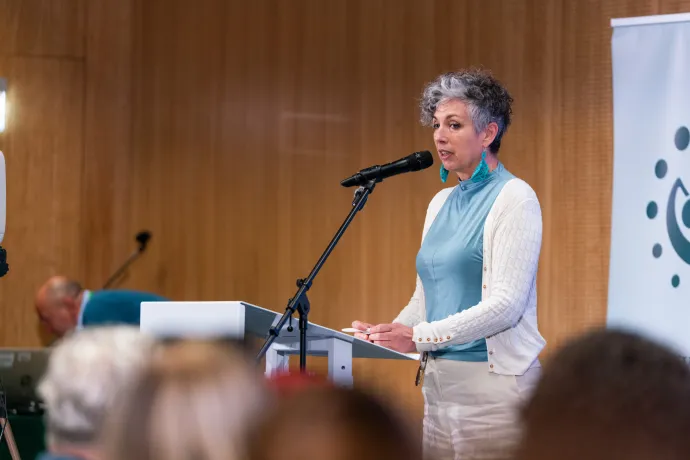 Bódis Kriszta társadalompolitikai koordinációért felelős kormánybiztos – Fotó: Turós Balázs / Koragyerekkori Platform II. országos konferencia