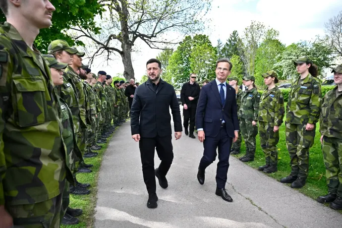 Swedish Prime Minister Ulf Kristersson welcomes Ukrainian President Volodymyr Zelensky in Uppsala on May 28, 2026 – Photo: Christine Olsson / TT / AFP