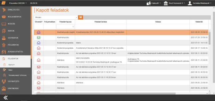 A program különböző felületei – Forrás: Poszeidon