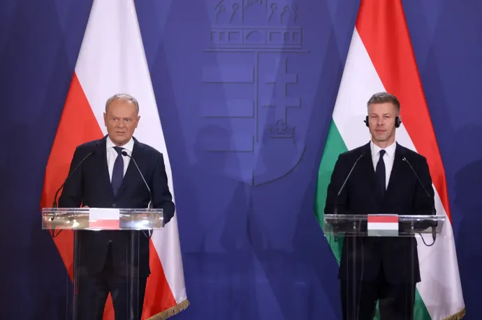Donald Tusk and Péter Magyar – Photo: Noémi Napsugár Melegh / Telex