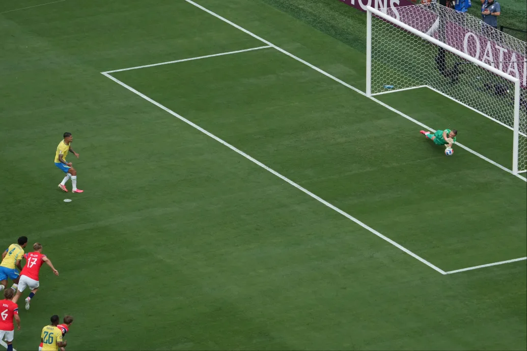 Brazília–Norvégia 0-0 – Forrás: Telex.hu