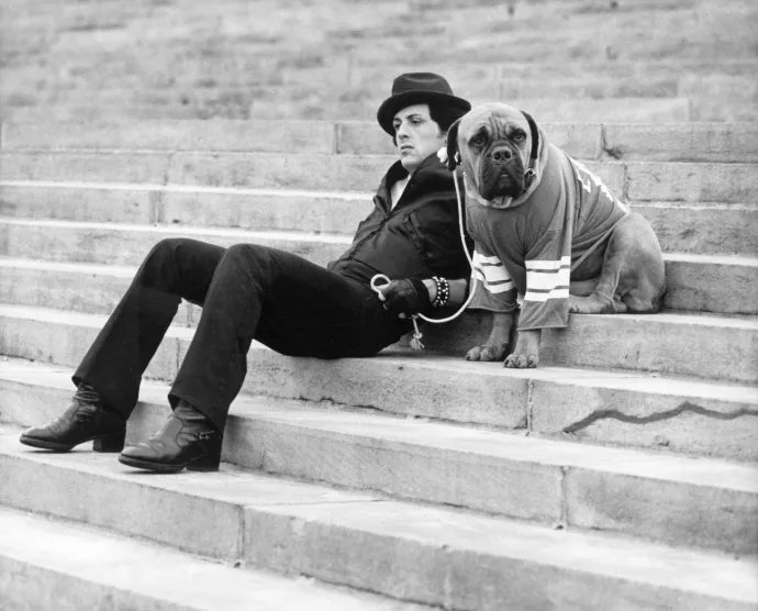 Sylvester Stallone és Butkus a Rocky forgatásán 1976-ban – Fotó: United Artists / Getty Images