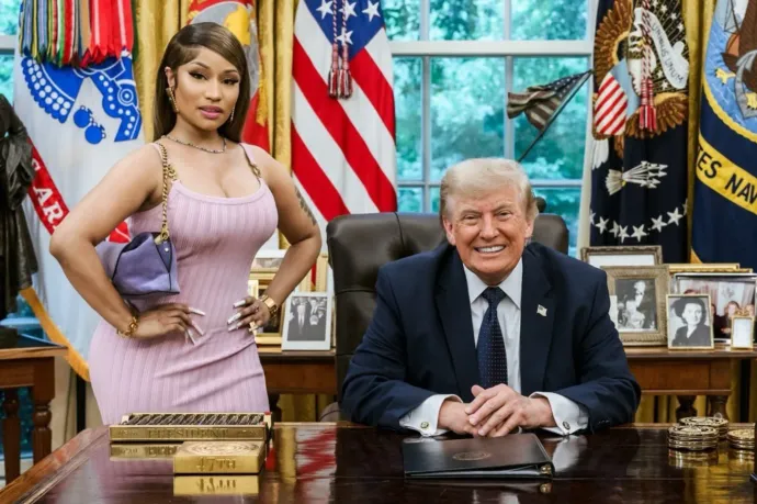 Donald Trump meghívta Nicki Minajt az Ovális Irodába, és nagyon dögösnek nevezte
