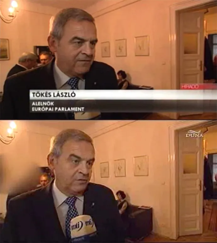 A videótárába felkerült, logó nélküli verzió kitakarás nélkül és az eredeti Duna tévés képanyag kitakarva – Forrás: MTVA