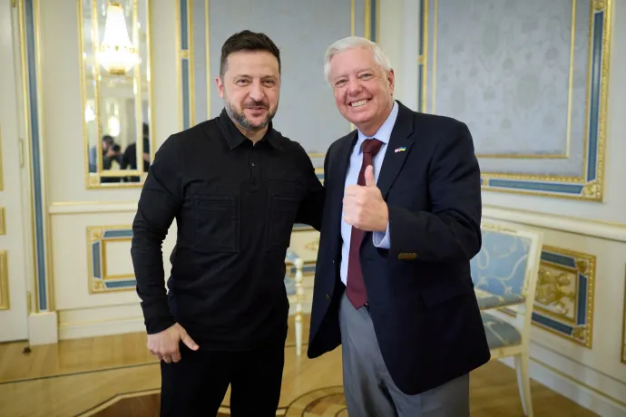 Volodimir Zelenszkij ukrán elnök és Lindsey Graham amerikai szenátor találkozója Kijevben 2026. július 10-én – Fotó: Ukrán Elnöki Sajtószolgálat / AFP