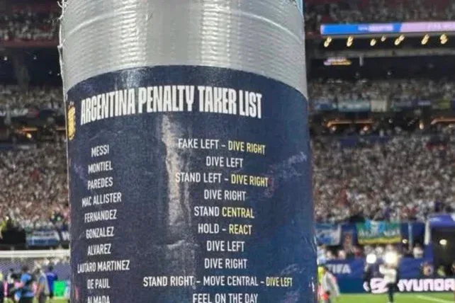 Az angol kapus kint hagyta a kulacsát, így az argentinok is megnézhették, merre vetődött volna a tizenegyeseknél